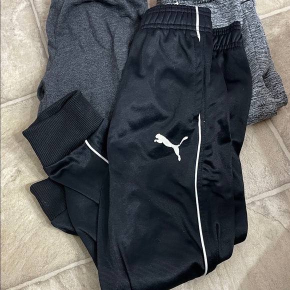 Puma Kids' Charcoal, Heather Gray, and Black Joggers Trio - Picture 2 of 4